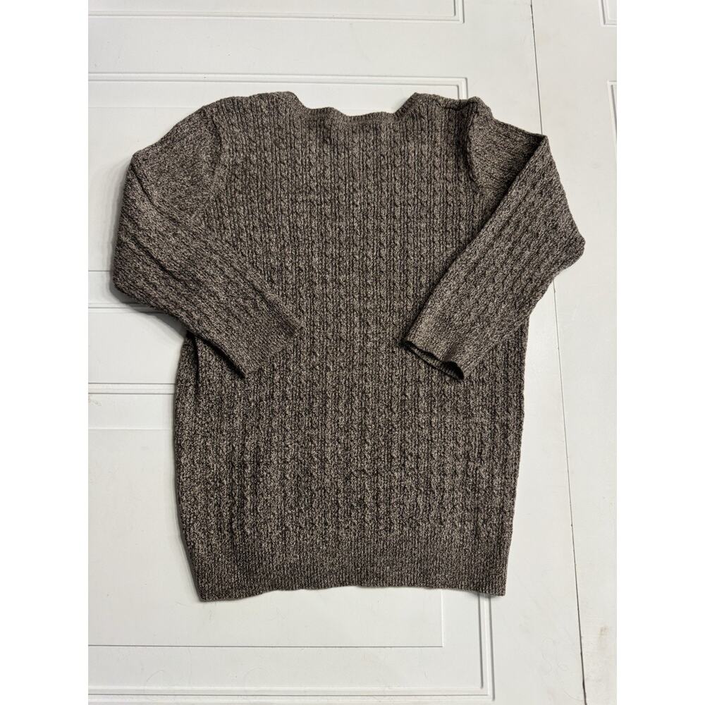 Karen Scott Women Brown Cotton Knit V Neck Sweater 3/4 Sleeve Size M - Picture 5 of 5